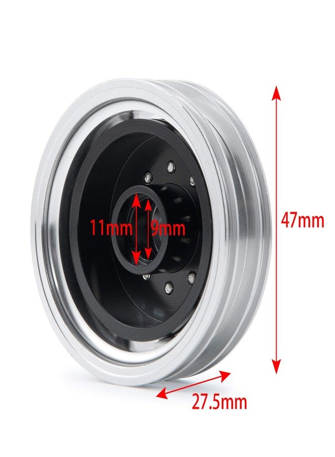 Que-T 2pcs Metal Front Beadlock Wheel Rims Wheel Hubs for 1: 14 Tamiya RC Climbing Trailer Cargo Truck - Image 2